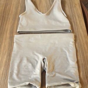 Crop top and biker shorts set